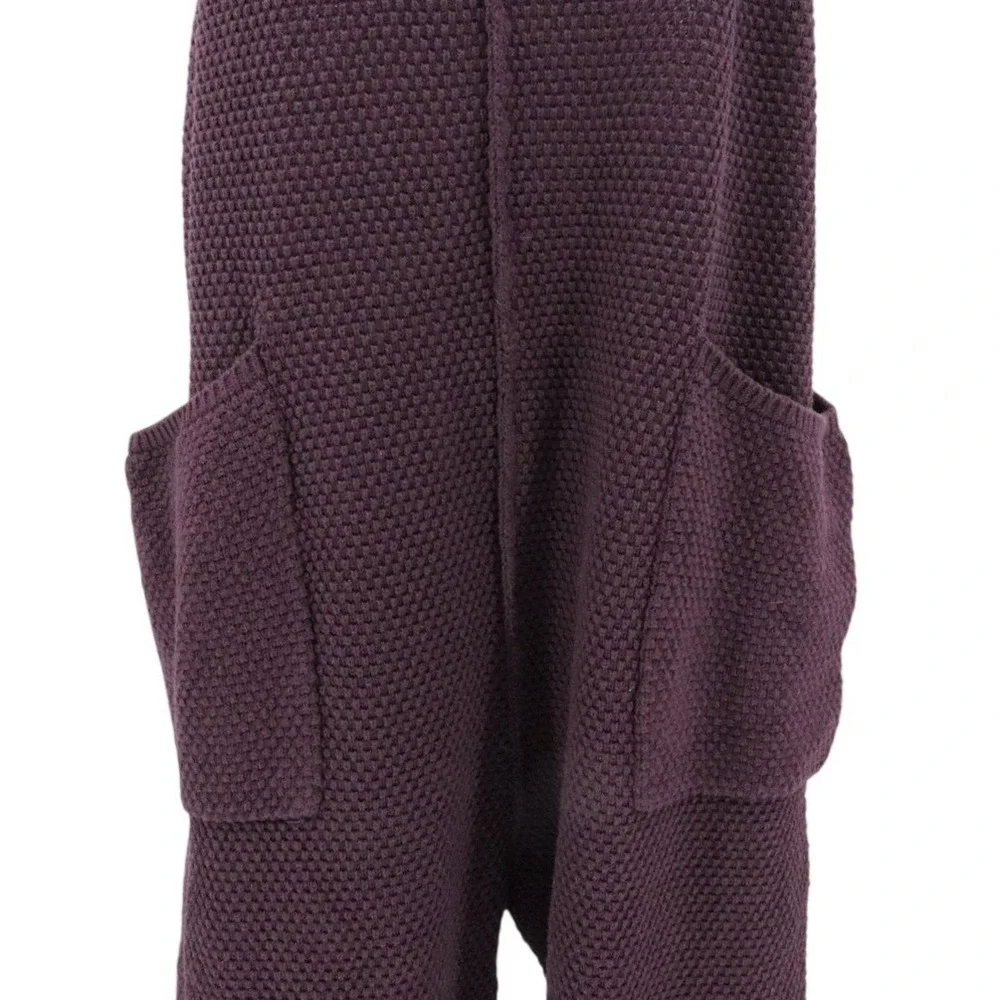 NWT‎ Free People Beach Hailee Cozy Jumpsuit M Vintage Wine Wide Leg Knit Boho